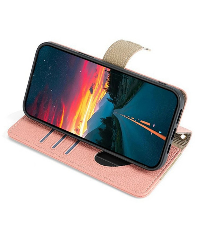 Housse Moto G85 5G luxury portefeuille avec chaîne