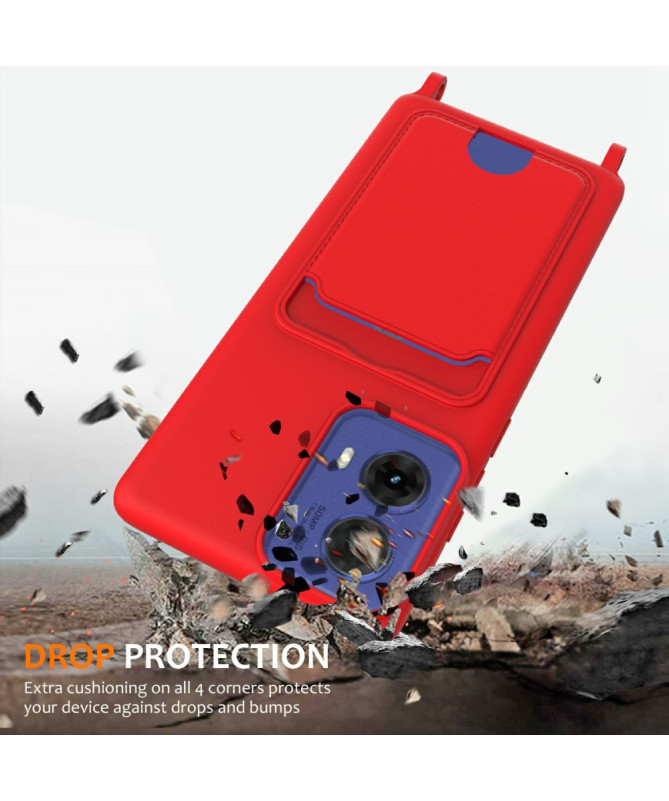 Siliclassic - Coque Moto G85 5G à Cordon et Porte-carte