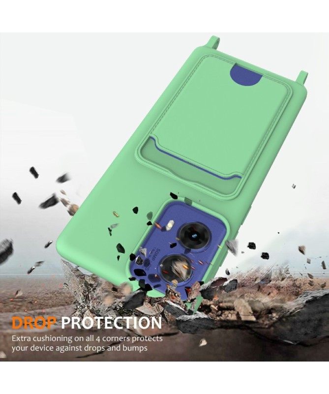 Siliclassic - Coque Moto G85 5G à Cordon et Porte-carte