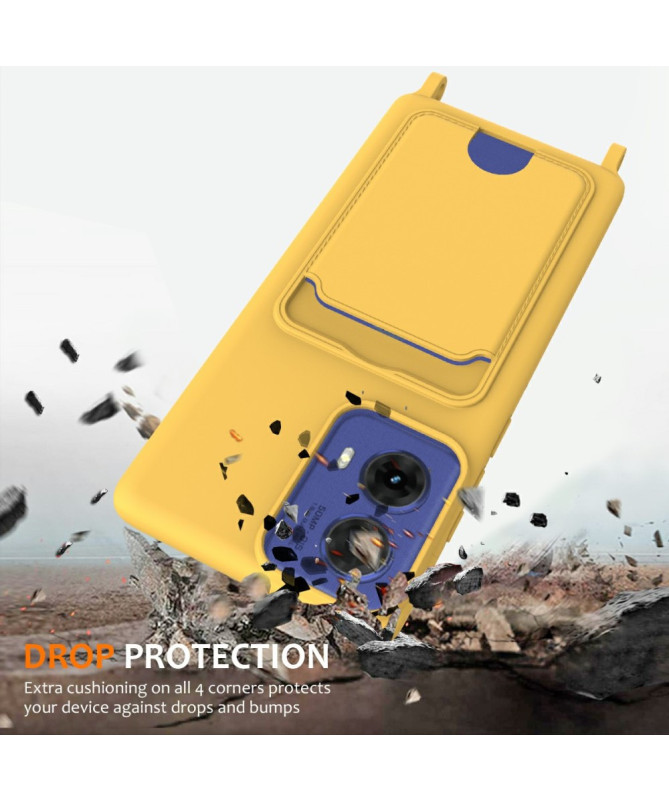 Siliclassic - Coque Moto G85 5G à Cordon et Porte-carte