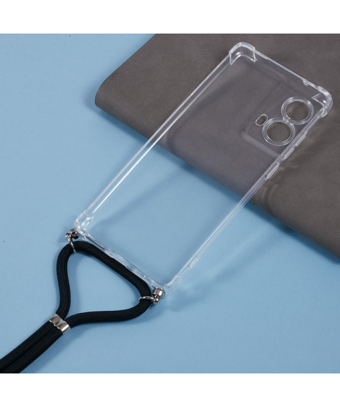 Cléos - Coque Moto G85 5G transparente avec cordon