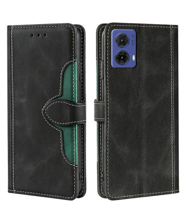 Léknar - Housse Moto G85 5G Portefeuille coutures apparentes