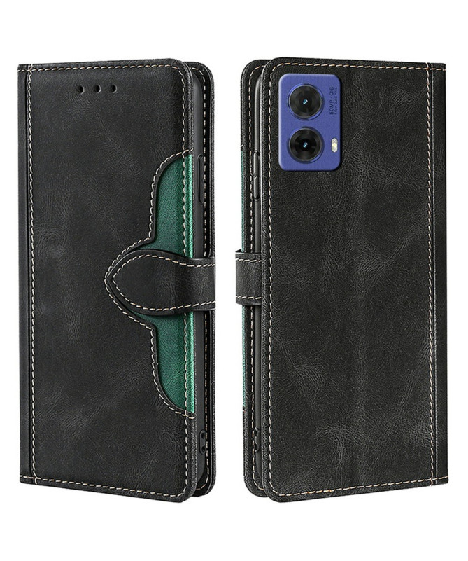 Léknar - Housse Moto G85 5G Portefeuille coutures apparentes