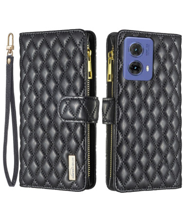 Quilted - Housse Moto G85 5G Design Matelassé avec Poche Zippée