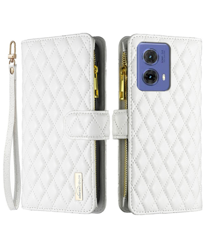 Quilted - Housse Moto G85 5G Design Matelassé avec Poche Zippée