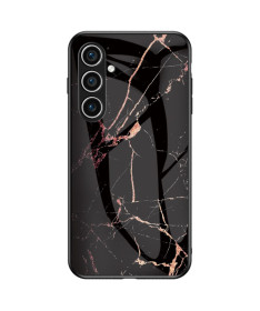 Rosso Nero - Coque Samsung Galaxy S24 FE Marbre Noir et Or rose