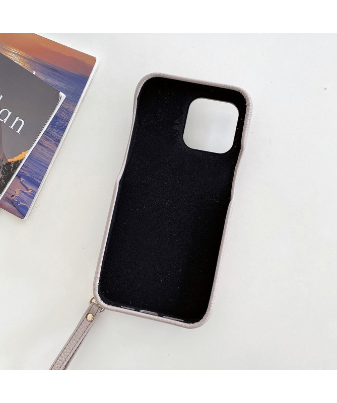 Coque iPhone 13 Pro Max avec miroir intégré à lanière