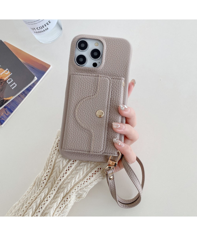 Coque iPhone 13 Pro Max avec miroir intégré à lanière