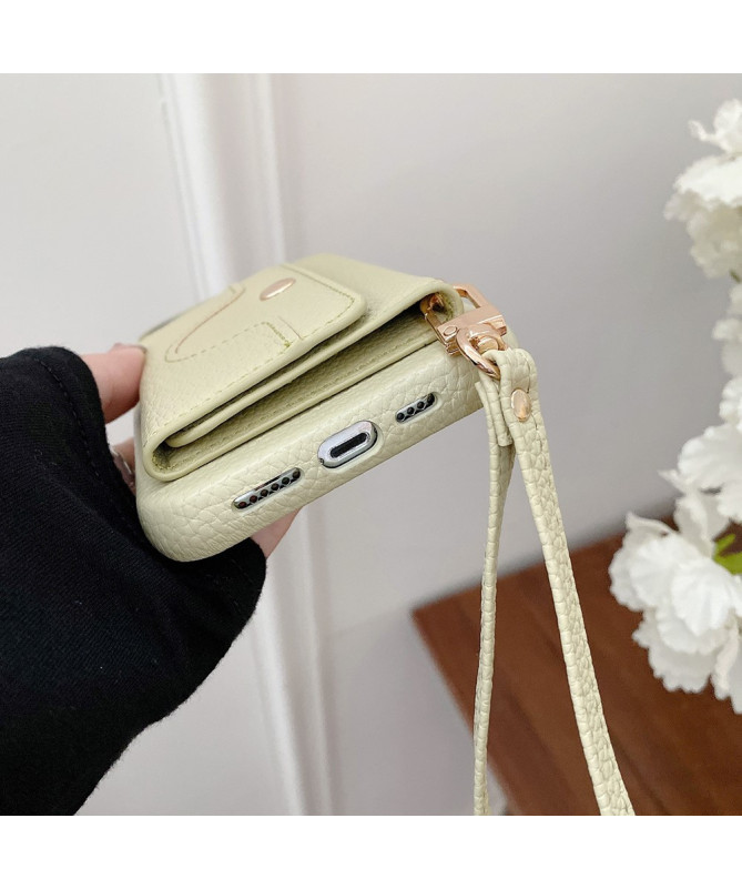 Coque iPhone 13 Pro Max avec miroir intégré à lanière