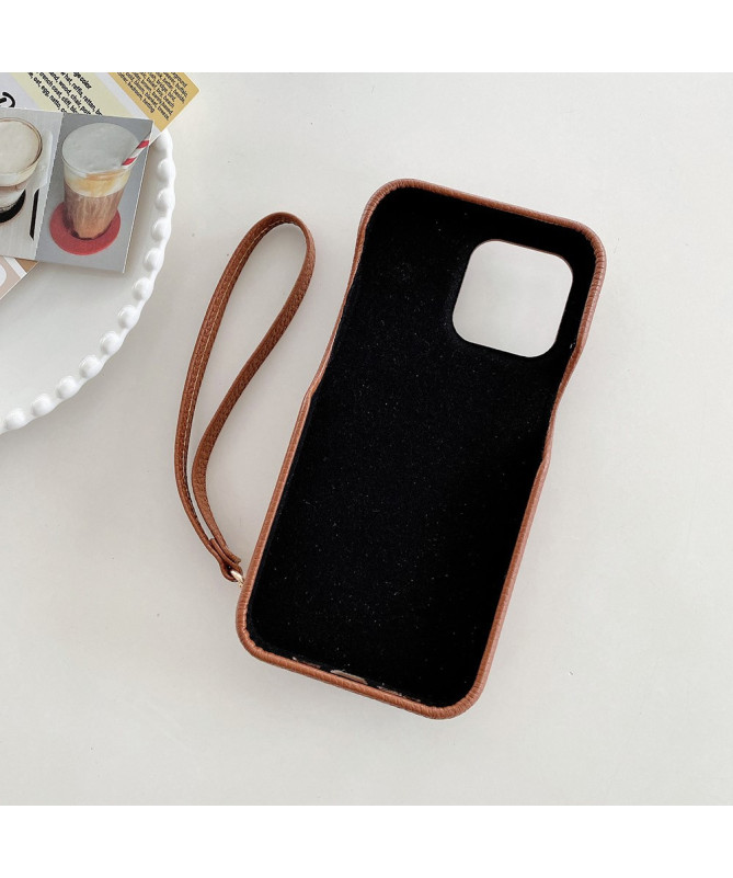 Coque iPhone 13 Pro Max avec miroir intégré à lanière