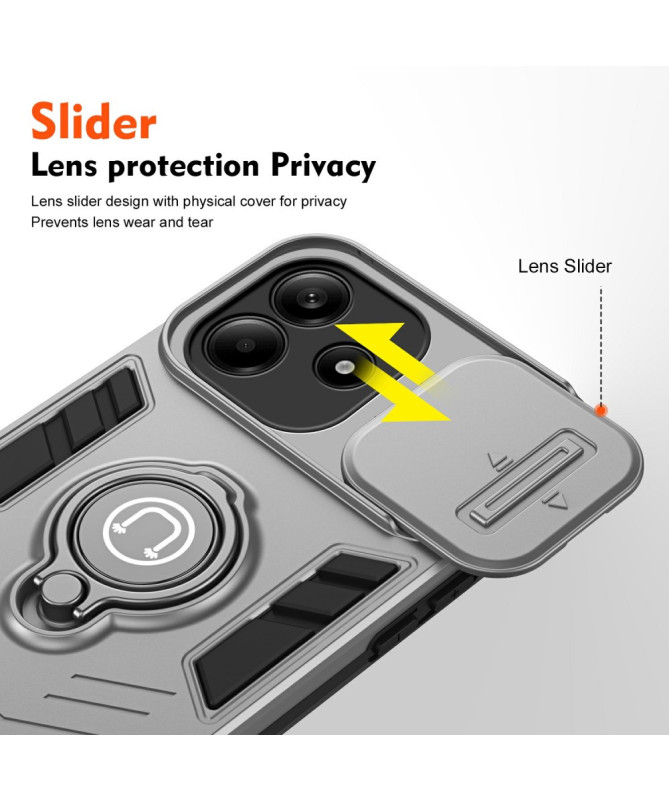 CAMSHIELD - Coque Xiaomi Redmi Note 14 avec Protection de Caméra et Support Multifonction