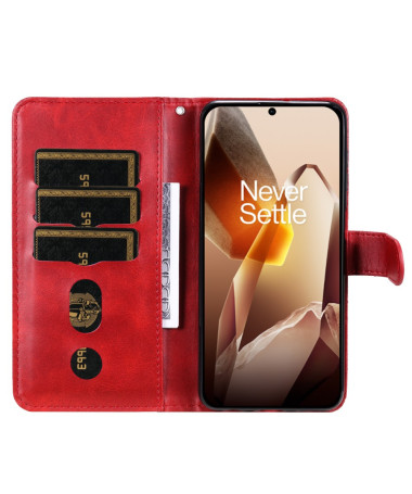 Housse OnePlus 13 Zipper Pocket effet cuir Rouge - photo 22