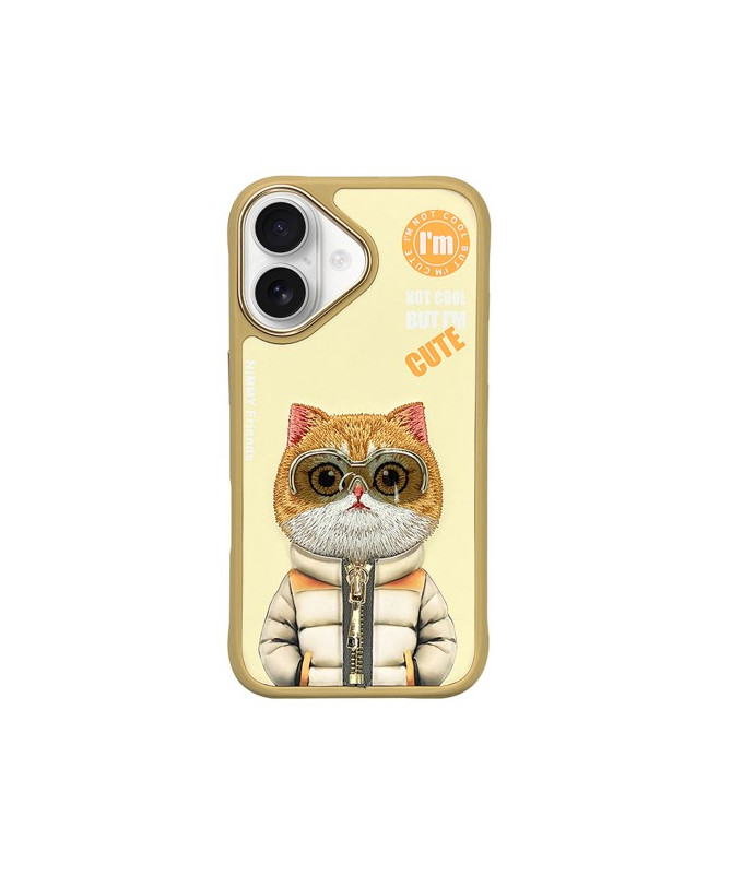 Coque iPhone 16 Plus Chat Brodé I'm Cute