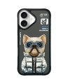 Coque iPhone 16 Plus Bouledogue Billionaire Brodé
