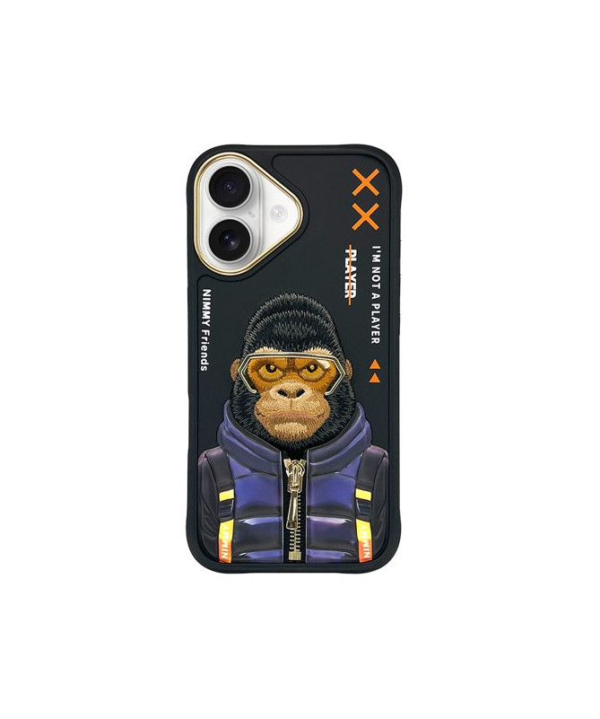 Coque iPhone 16 Plus Gorille Brodé