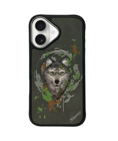 Coque iPhone 16 Plus Loup Brodé