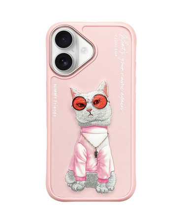 Coque iPhone 16 Plus Chat Stylé Rose