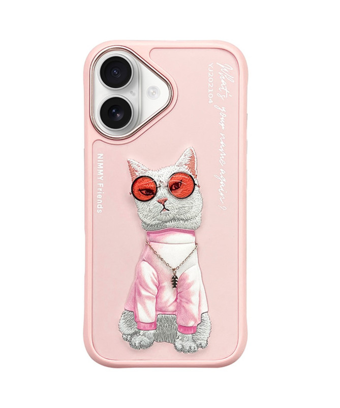 Coque iPhone 16 Plus Chat Stylé Rose