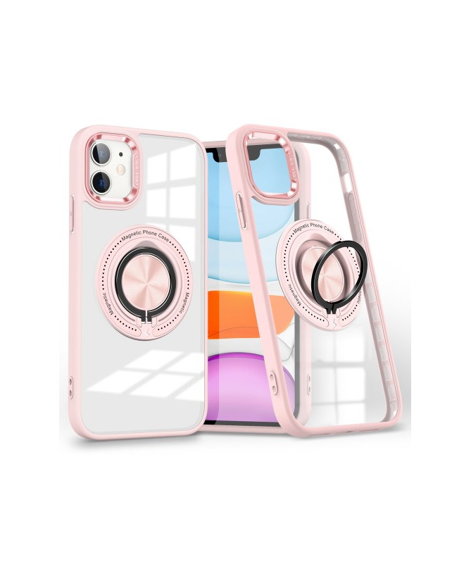 Coque Magnétique iPhone 12/12 Pro avec Support Rotatif - Rose