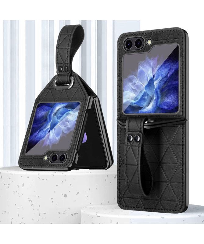 Coque Samsung Galaxy Z Flip 5 avec anse design géométrique