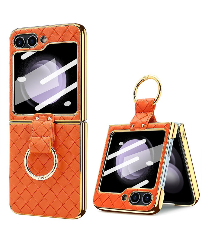 Coque Texturée avec Anneau pour Galaxy Z Flip 5
