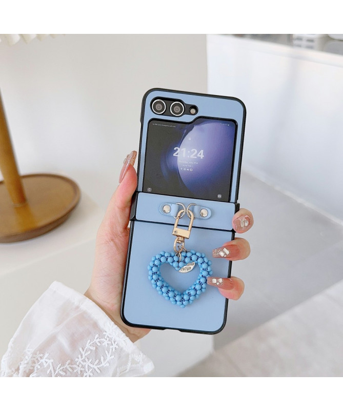 Coque Samsung Galaxy Z Flip 5 Perle avec Charme Cœur