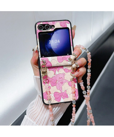 Coque Samsung Galaxy Z Flip 5 Teddy Chic avec Perles