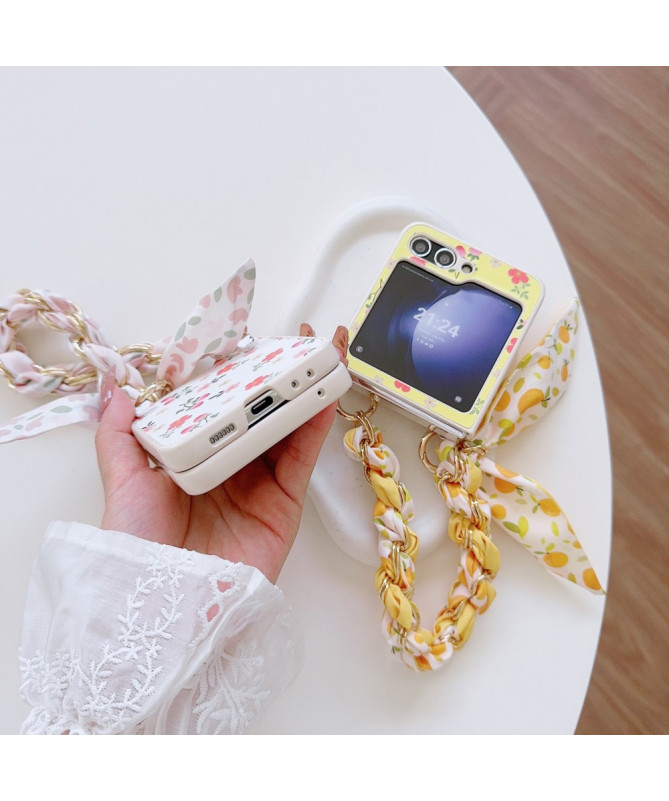 Coque Samsung Galaxy Z Flip 5 Summer Bloom avec Chaîne