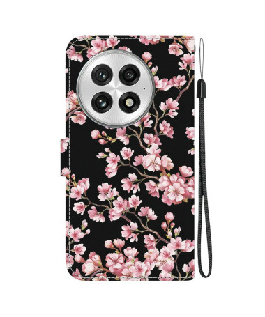 Housse OnePlus 13 Motif Fleur de Cerisier avec Fonction Portefeuille