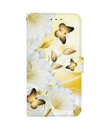 Housse OnePlus 13 Papillons et Fleurs avec Fonction Portefeuille