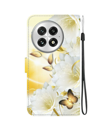 Housse OnePlus 13 Papillons et Fleurs avec Fonction Portefeuille