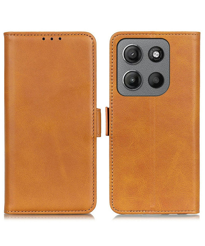 Housse Motorola Moto G15 portefeuille simili cuir mat