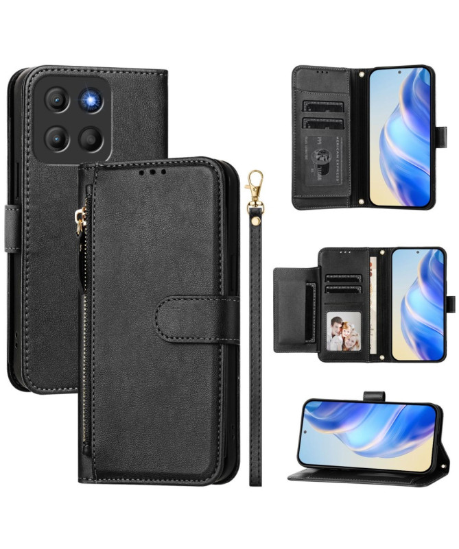 Housse Motorola Moto G15 Porte-Cartes à Lanière
