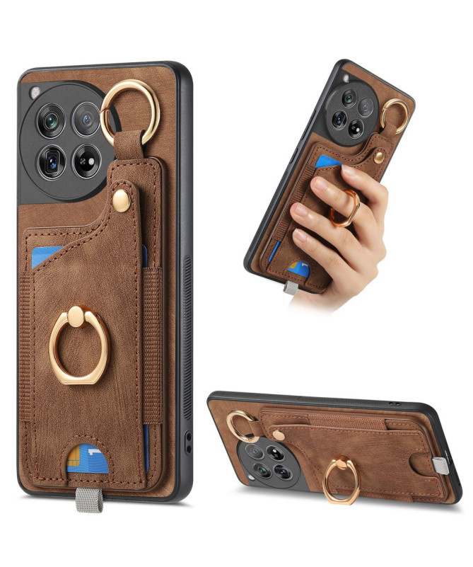 Coque OnePlus 12 Portefeuille en Cuir Vintage VINTA