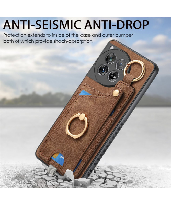 Coque OnePlus 12 Portefeuille en Cuir Vintage VINTA