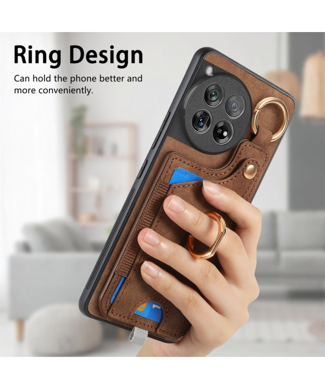 Coque OnePlus 12 Portefeuille en Cuir Vintage VINTA