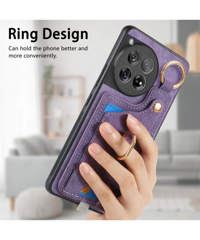 Coque OnePlus 12 Portefeuille en Cuir Vintage VINTA