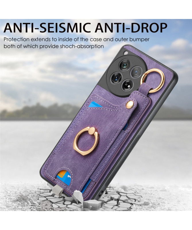 Coque OnePlus 12 Portefeuille en Cuir Vintage VINTA