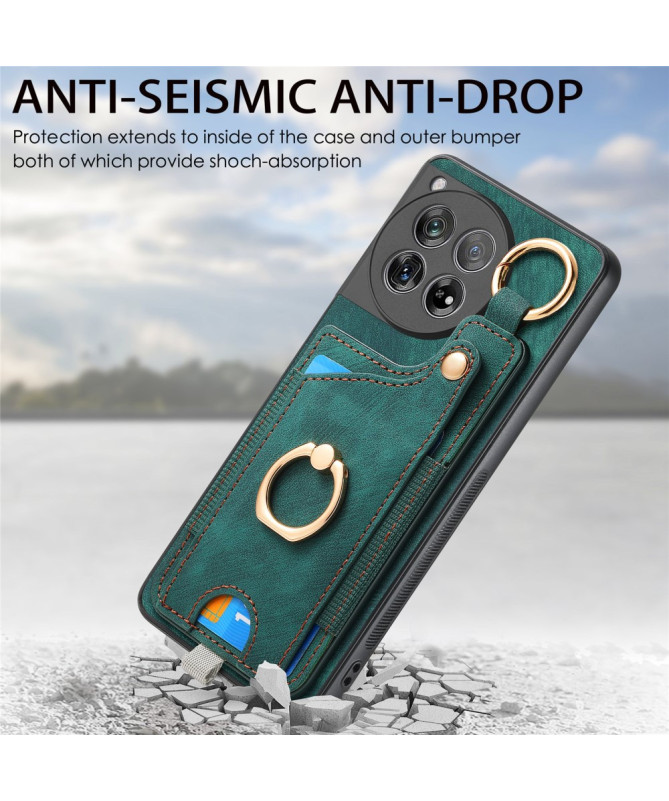 Coque OnePlus 12 Portefeuille en Cuir Vintage VINTA