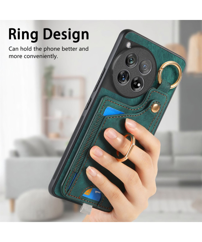 Coque OnePlus 12 Portefeuille en Cuir Vintage VINTA