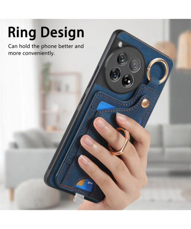 Coque OnePlus 12 Portefeuille en Cuir Vintage VINTA