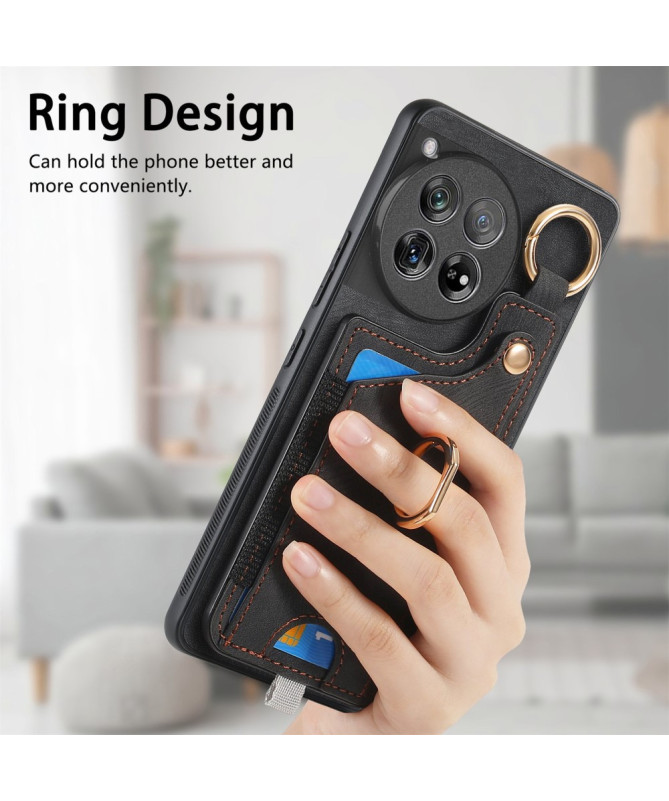 Coque OnePlus 12 Portefeuille en Cuir Vintage VINTA