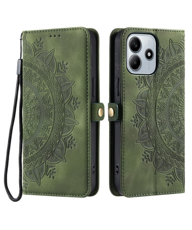 Housse Xiaomi Redmi Note 14 Mandala avec Porte-Cartes et Dragonne