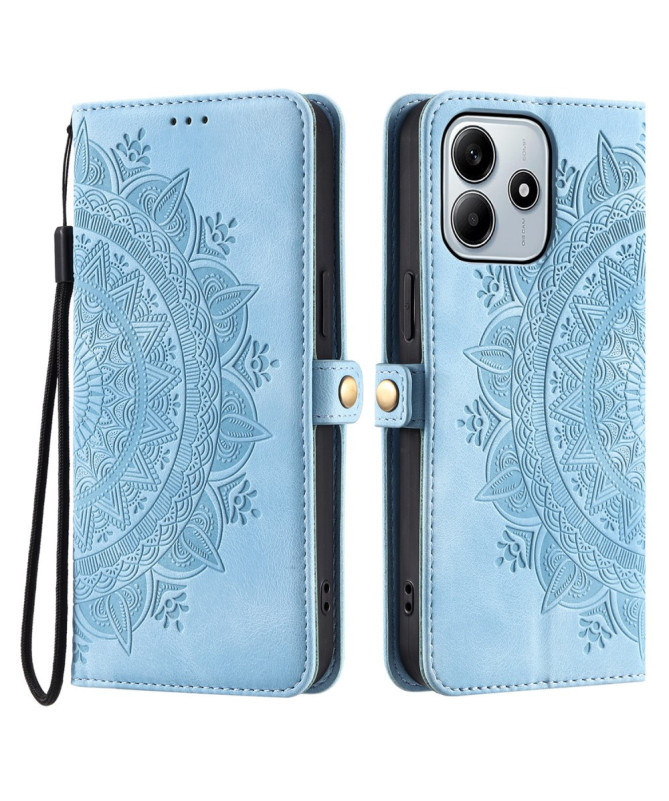 Housse Xiaomi Redmi Note 14 Mandala avec Porte-Cartes et Dragonne