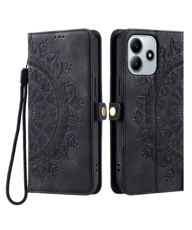 Housse Xiaomi Redmi Note 14 Mandala avec Porte-Cartes et Dragonne