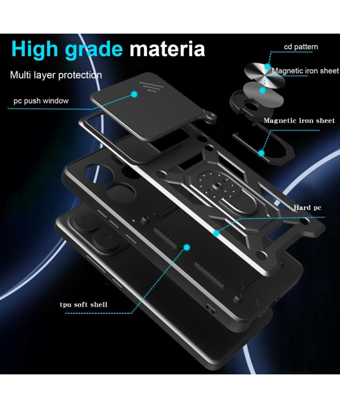 FORTEX - Coque Xiaomi Redmi Note 14 protection caméra et support rotat