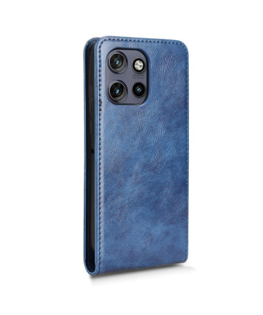 Monza - Housse Verticale Motorola Edge 50 Neo avec Porte-Carte Bleu marine - photo 8