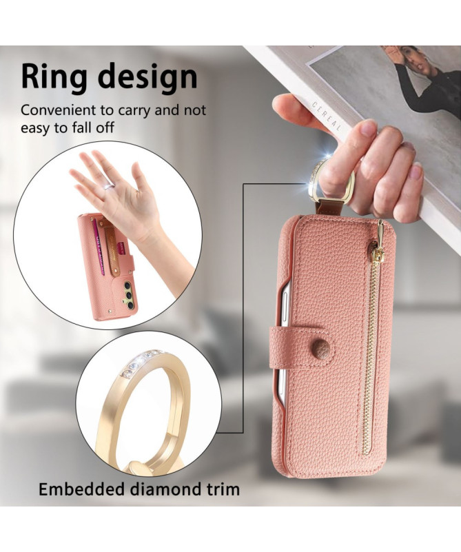 Étui Samsung Galaxy S23 Plus Portefeuille Effet Cuir et RFID