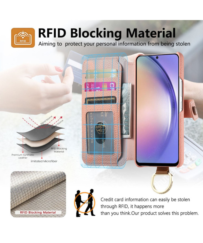 Étui Samsung Galaxy S23 Plus Portefeuille Effet Cuir et RFID