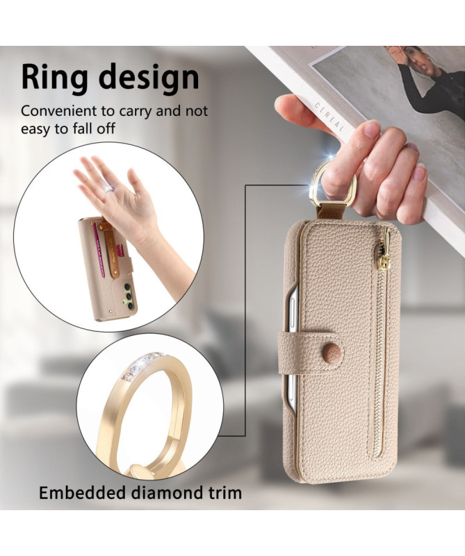 Étui Samsung Galaxy S23 Plus Portefeuille Effet Cuir et RFID